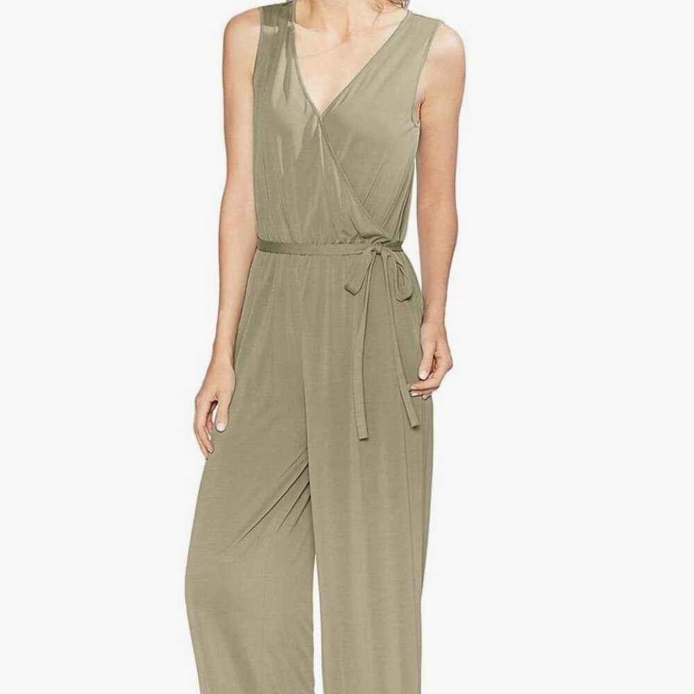 Vince Camuto Womens Faux Wrap Jumpsuit